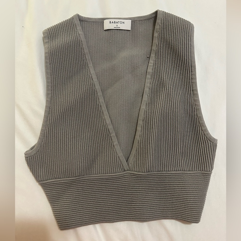 Sculpt knit deep V tank